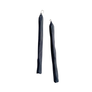 Hand carved black candles - set of 2
