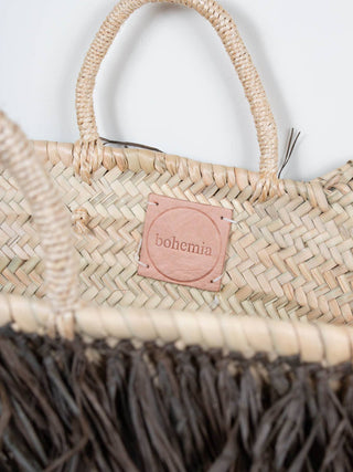 Raffia Tassel Basket, Moss