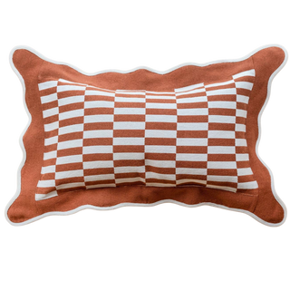 Tartan Blanket Co Checkerboard Cushion Cover - Rust