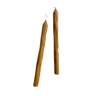 Hand carved toffee candles - set of 2