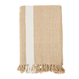 100% Recycled Cotton Throw - Sand