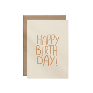 Beige Happy Birthday Greeting Card
