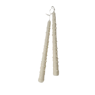 Snow Speckled Candles - Set of 2